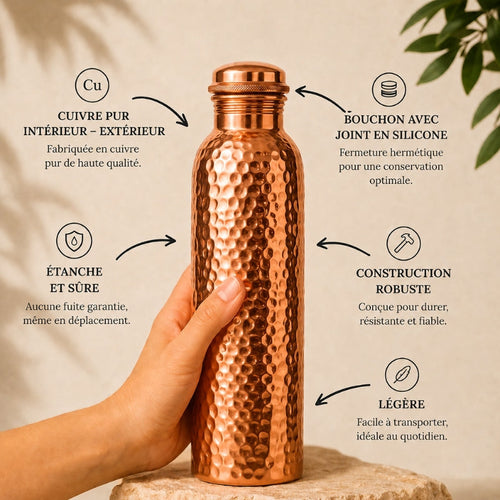 Gourde en Cuivre – Selvori™ | L’Eau Purifiée Naturellement, Sans Plastique